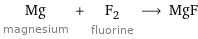 Mg magnesium + F_2 fluorine ⟶ MgF