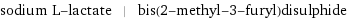 sodium L-lactate | bis(2-methyl-3-furyl)disulphide