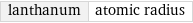 lanthanum | atomic radius