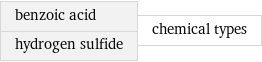 benzoic acid hydrogen sulfide | chemical types