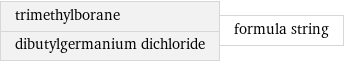 trimethylborane dibutylgermanium dichloride | formula string