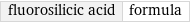 fluorosilicic acid | formula