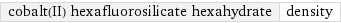 cobalt(II) hexafluorosilicate hexahydrate | density