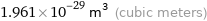 1.961×10^-29 m^3 (cubic meters)