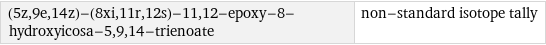 (5z, 9e, 14z)-(8xi, 11r, 12s)-11, 12-epoxy-8-hydroxyicosa-5, 9, 14-trienoate | non-standard isotope tally