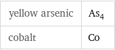 yellow arsenic | As_4 cobalt | Co