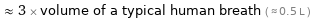  ≈ 3 × volume of a typical human breath ( ≈ 0.5 L )