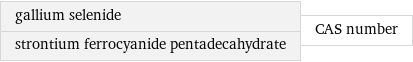 gallium selenide strontium ferrocyanide pentadecahydrate | CAS number