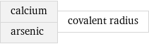 calcium arsenic | covalent radius