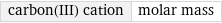 carbon(III) cation | molar mass