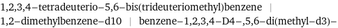 1, 2, 3, 4-tetradeuterio-5, 6-bis(trideuteriomethyl)benzene | 1, 2-dimethylbenzene-d10 | benzene-1, 2, 3, 4-D4-, 5, 6-di(methyl-d3)-