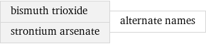 bismuth trioxide strontium arsenate | alternate names