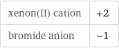 xenon(II) cation | +2 bromide anion | -1