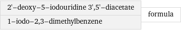 2'-deoxy-5-iodouridine 3', 5'-diacetate 1-iodo-2, 3-dimethylbenzene | formula