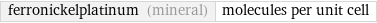 ferronickelplatinum (mineral) | molecules per unit cell