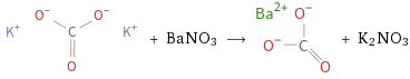  + BaNO3 ⟶ + K2NO3