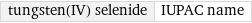 tungsten(IV) selenide | IUPAC name