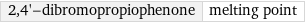 2, 4'-dibromopropiophenone | melting point