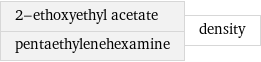 2-ethoxyethyl acetate pentaethylenehexamine | density