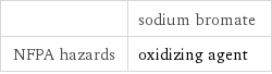  | sodium bromate NFPA hazards | oxidizing agent