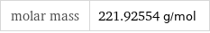 molar mass | 221.92554 g/mol