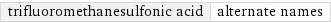 trifluoromethanesulfonic acid | alternate names