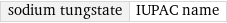 sodium tungstate | IUPAC name