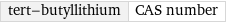 tert-butyllithium | CAS number