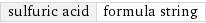 sulfuric acid | formula string