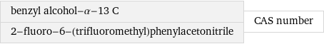 benzyl alcohol-α-13 C 2-fluoro-6-(trifluoromethyl)phenylacetonitrile | CAS number