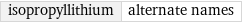 isopropyllithium | alternate names