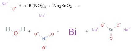  + Bi(NO3)3 + Na2SnO2 ⟶ + + + 