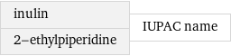 inulin 2-ethylpiperidine | IUPAC name