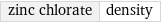 zinc chlorate | density