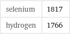 selenium | 1817 hydrogen | 1766