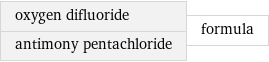 oxygen difluoride antimony pentachloride | formula