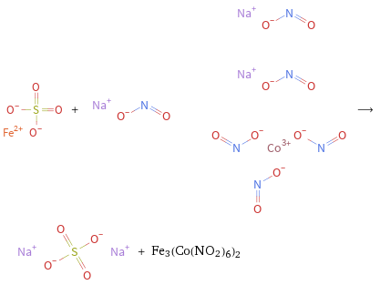  + ⟶ + Fe3(Co(NO2)6)2