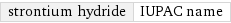 strontium hydride | IUPAC name