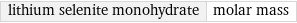 lithium selenite monohydrate | molar mass