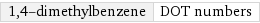 1, 4-dimethylbenzene | DOT numbers