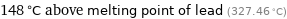 148 °C above melting point of lead (327.46 °C)