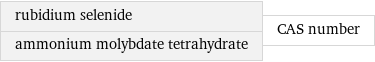 rubidium selenide ammonium molybdate tetrahydrate | CAS number