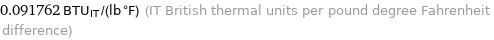 0.091762 BTU_IT/(lb °F) (IT British thermal units per pound degree Fahrenheit difference)