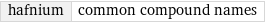 hafnium | common compound names