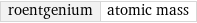 roentgenium | atomic mass