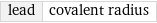 lead | covalent radius