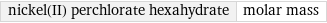 nickel(II) perchlorate hexahydrate | molar mass