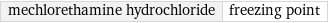 mechlorethamine hydrochloride | freezing point