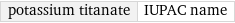 potassium titanate | IUPAC name