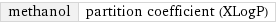 methanol | partition coefficient (XLogP)